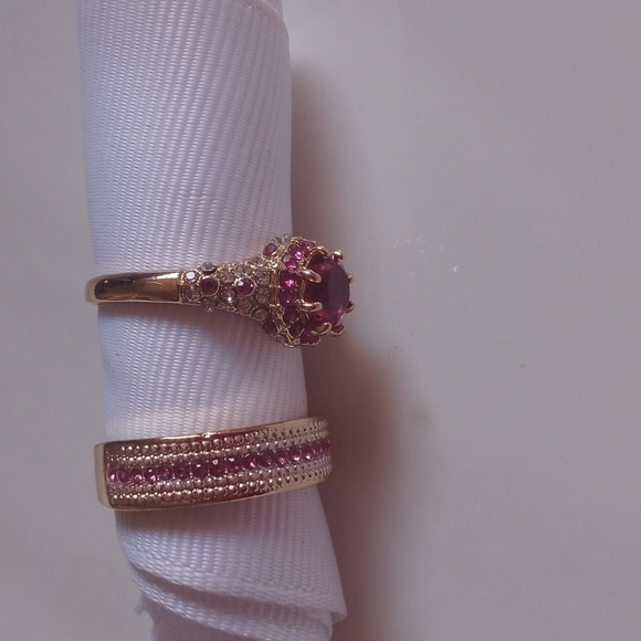 Sapphire rings size 10 (lab created) set - Picture 7 of 7